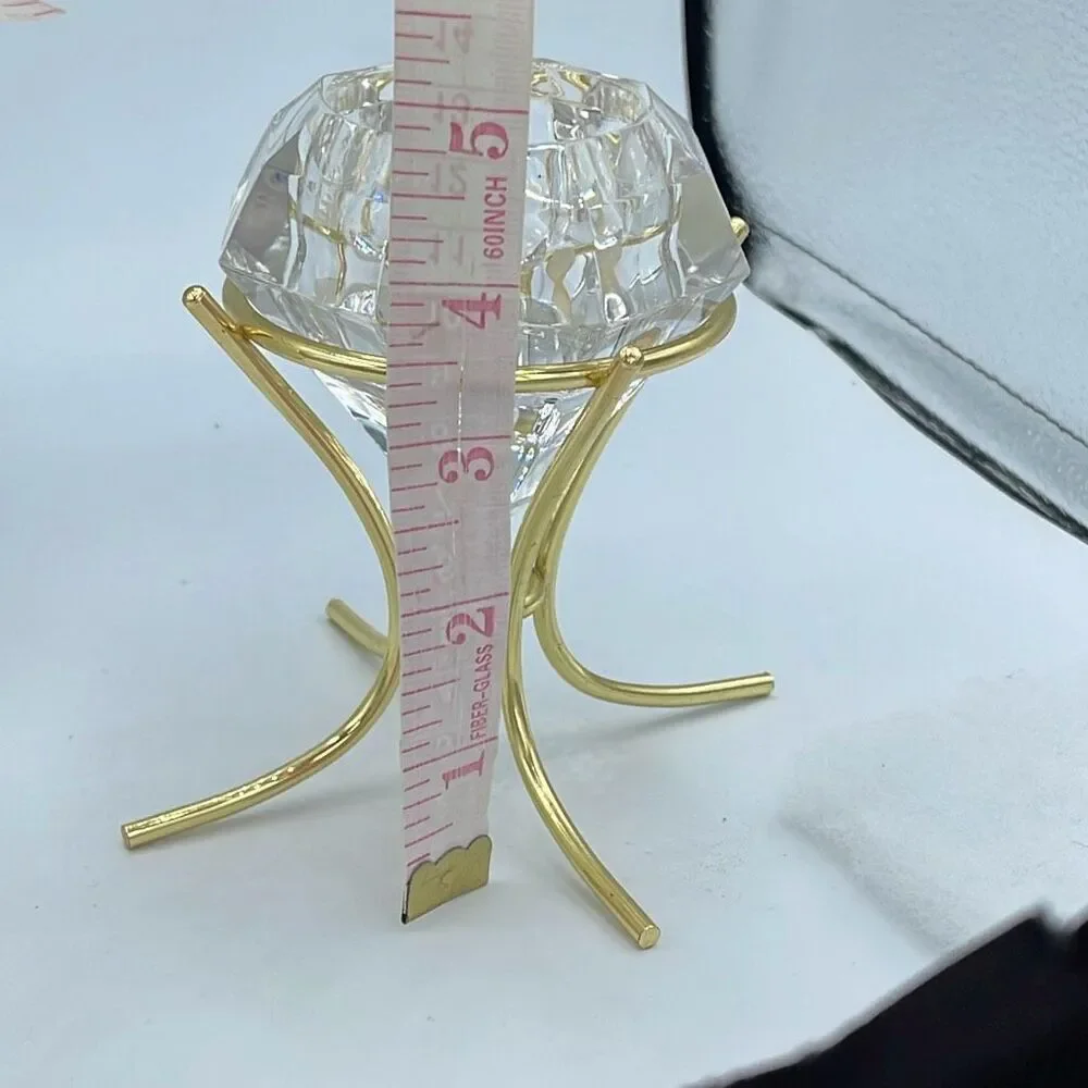 Bleikrisrall 24% lead crystal diamond shaped tea candle holder.